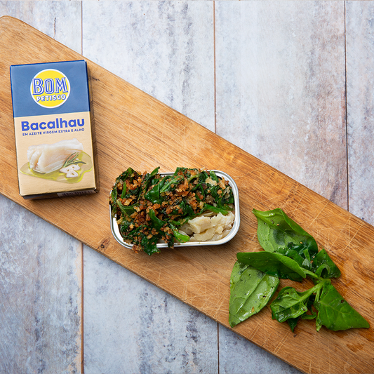 Bacalhau (menkė) ypač tyrame alyvuogių aliejuje su česnaku