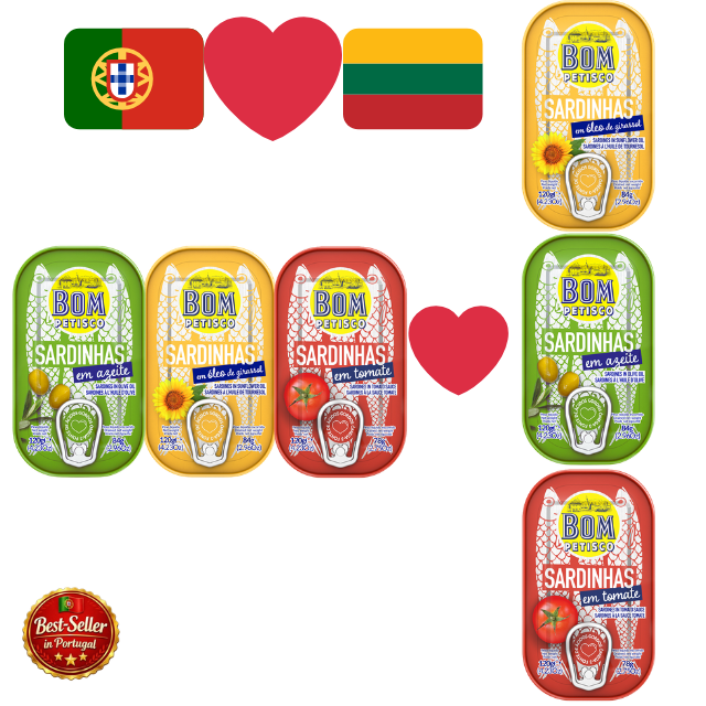 Bom Petisco portugališkų sardinių degustacinis rinkinys (5 x 120 g)