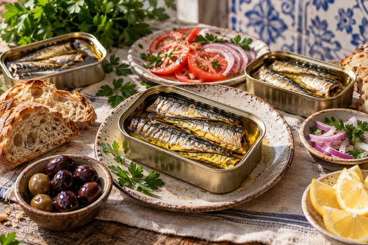 Selection of Portuguese sardine tins from Portugal's canning tradition
