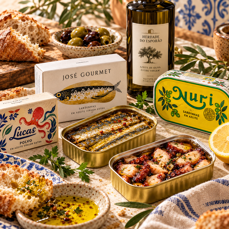 Premium Portuguese gourmet conservas and olive oil collection