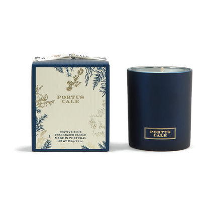 Portus Cale Festive Blue scented candle 210g with its blue gift box