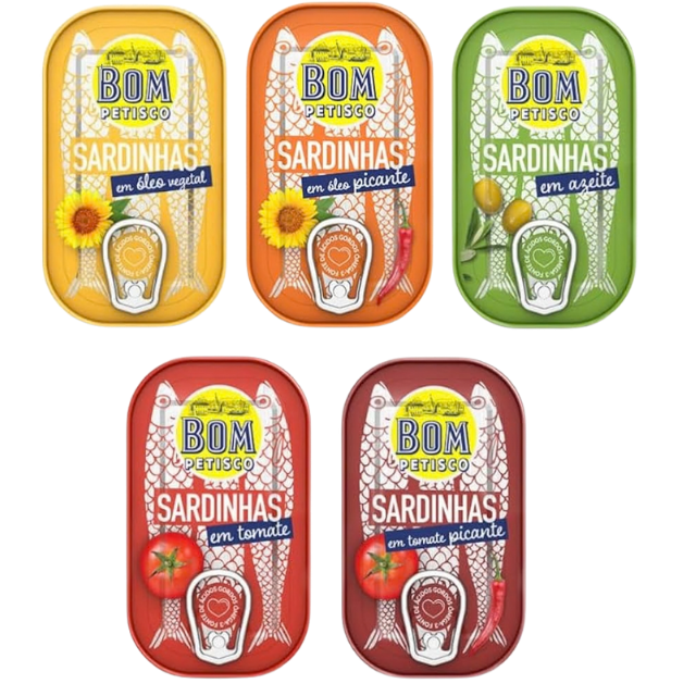 Bom Petisco portugališkų sardinių degustacinis rinkinys (5 x 120 g)