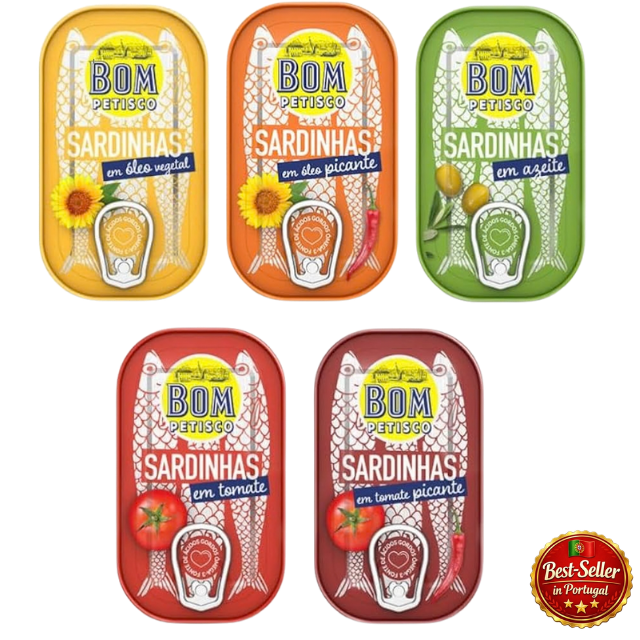 Bom Petisco portugališkų sardinių degustacinis rinkinys (5 x 120 g)
