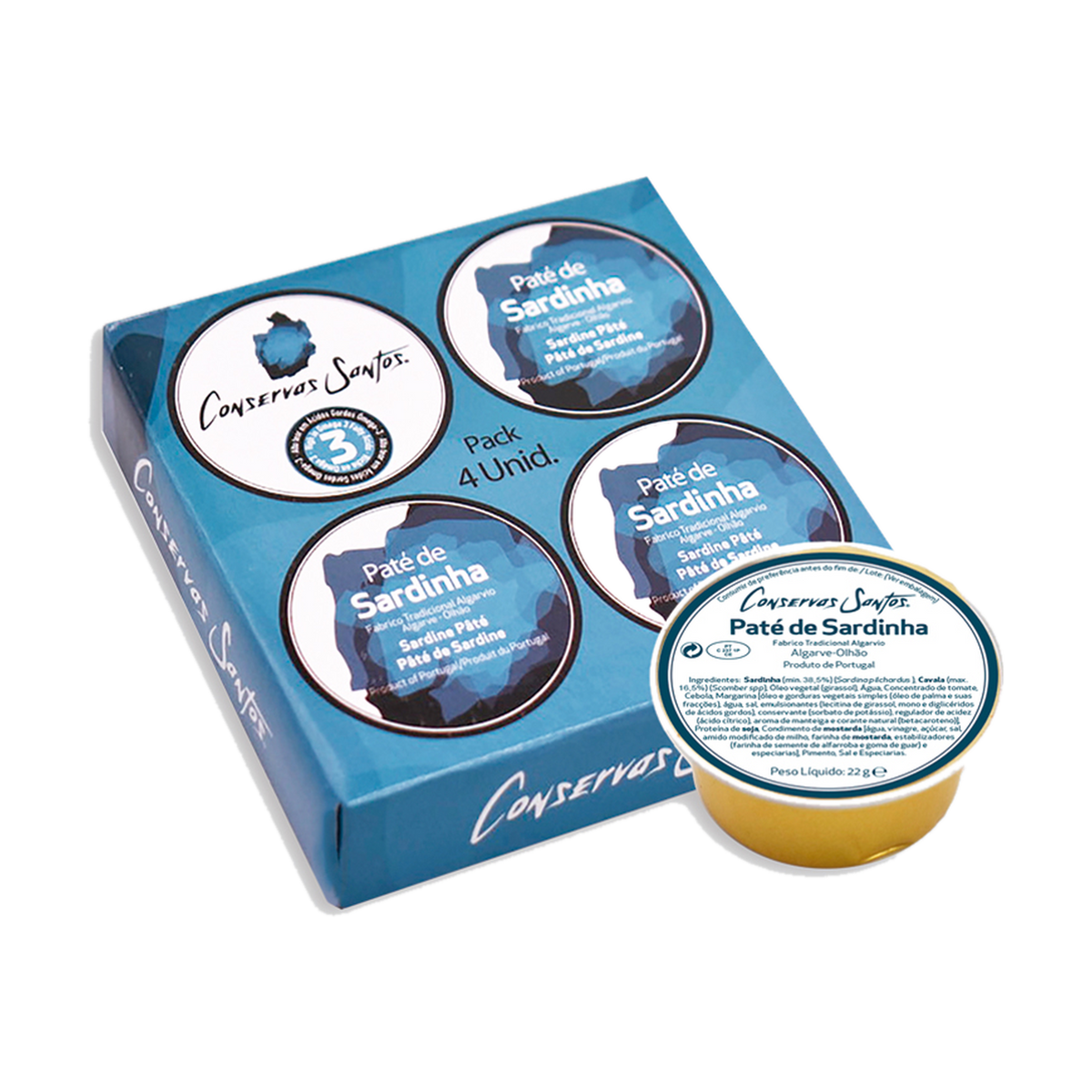 Campo Santos sardine pâté pack with four 22g portions