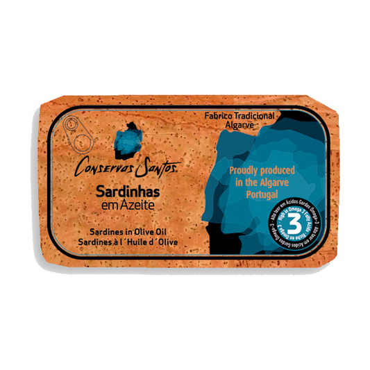 Campo Santos sardines in olive oil with cork label, 120g tin