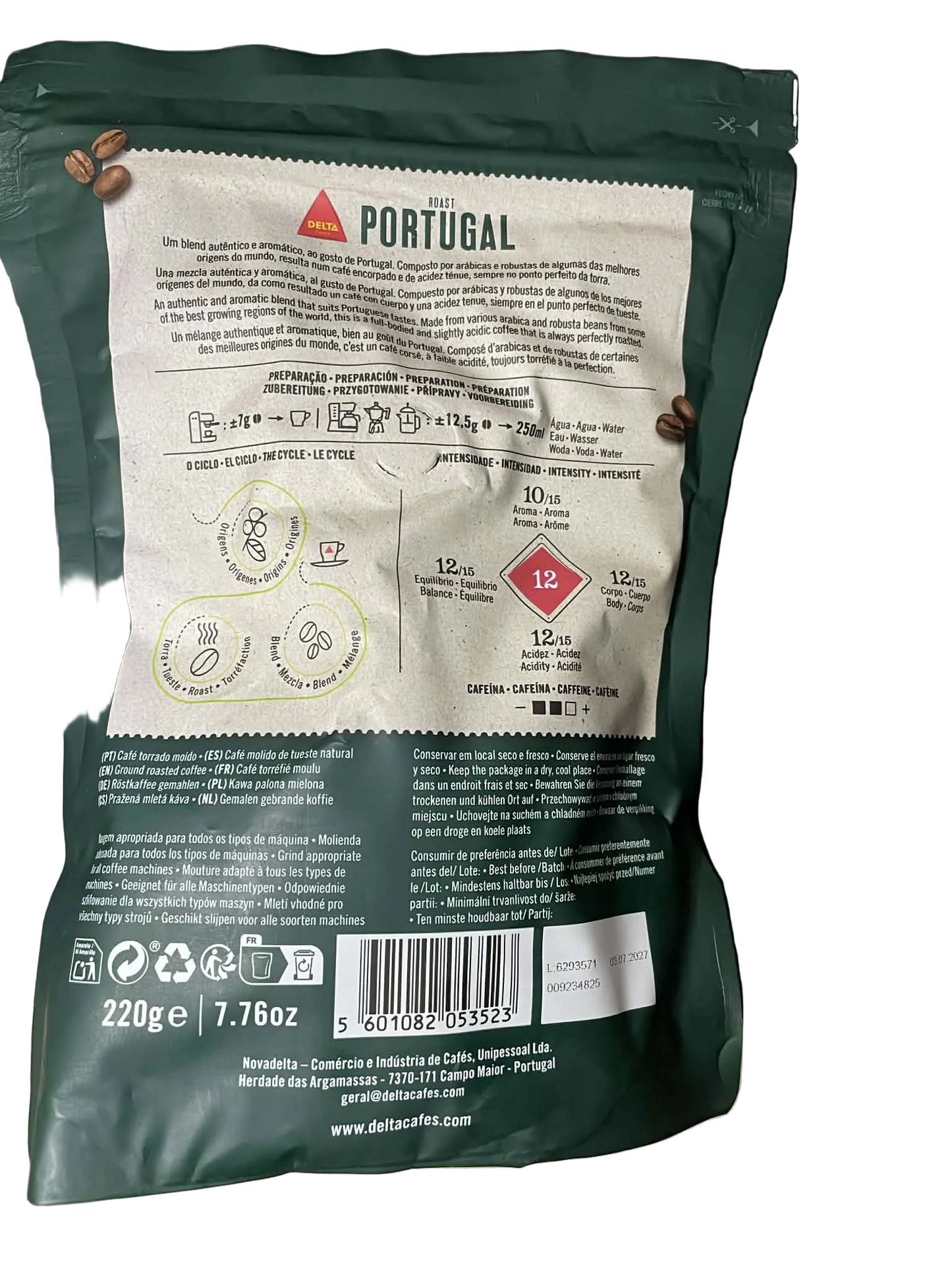 Delta Portugal malta, švelni ir gardi vidutinio skrudinimo kava