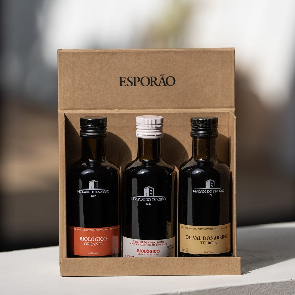 Herdade do Esporão Organic Experience Pack — three 250 ml bottles in gift box