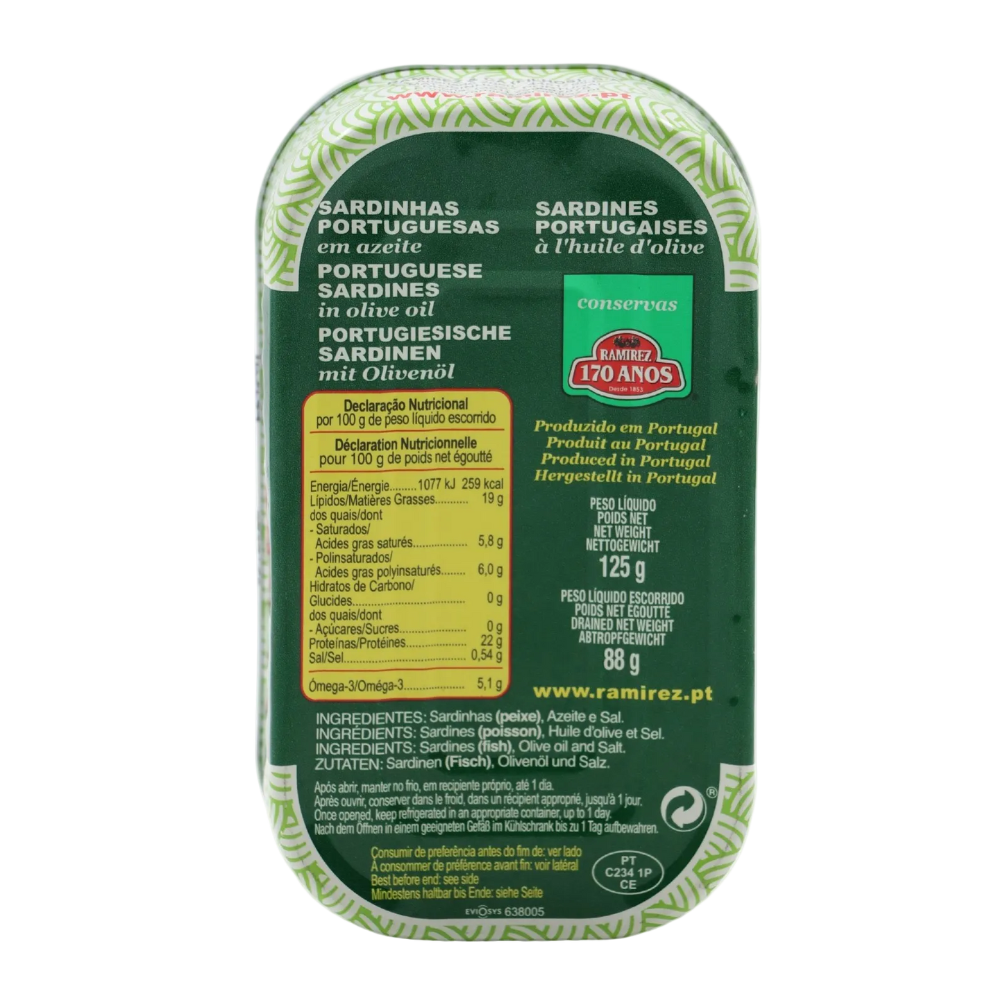 Ramirez Portuguese Sardines in Olive Oil (Ugly Tin)